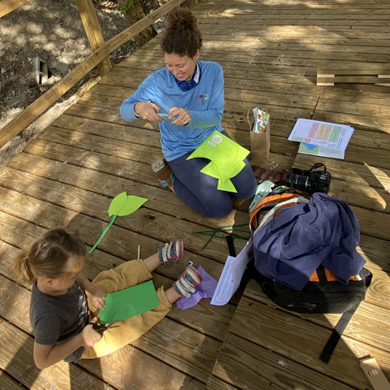 Having fun with art projects at the Gore Nature Education Center | Donate to Cypress Cove Landkeepers